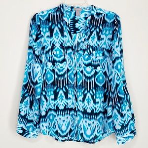 Chico’s semi-sheer long sleeve blouse